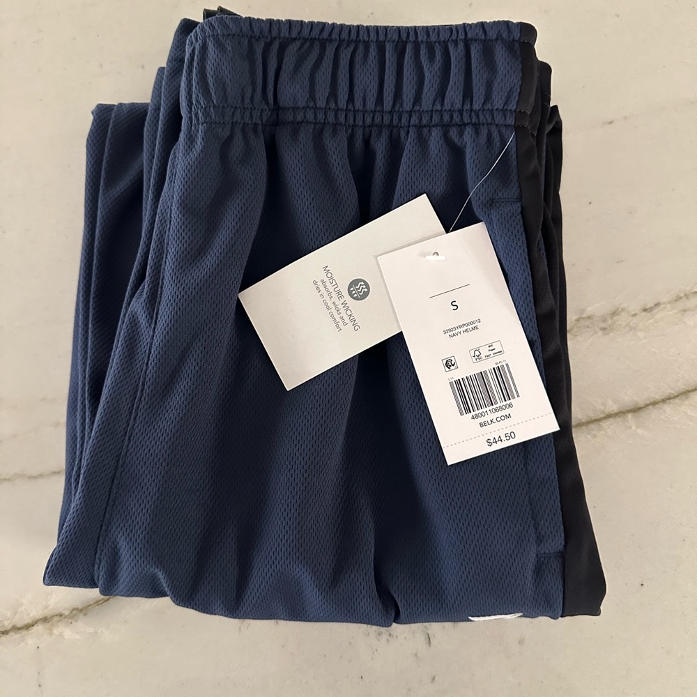 Zelos Men's Elastic Waistband Solid Fleece Pants AC2 True Black Small NWT